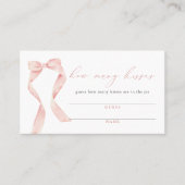 BELLA Blush Bow Tying the Knot Kisses für Mrs. Visitenkarte (Vorderseite)