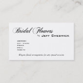 Bella BrautBlumengesteckespecial-Dank Visitenkarte (Rückseite)