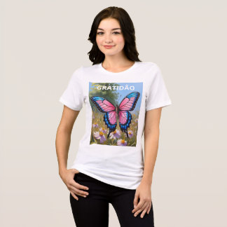 Bella+Canvas Camiseta Tri-blend feminina Borboleta Shirt