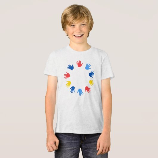 Bella+Canvas Camiseta Tri-blend para Jovens Mãos Tri-Blend Shirt (Vorderseite voll)