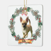 Bella Chihuahua Dog Photo Personalized Ceramic  Keramikornament (Links)