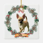 Bella Chihuahua Dog Photo Personalized Ceramic  Keramikornament (Rückseite)