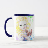 Bella die verrückte Yorkie Baby-Karikatur-Tasse Tasse (Links)