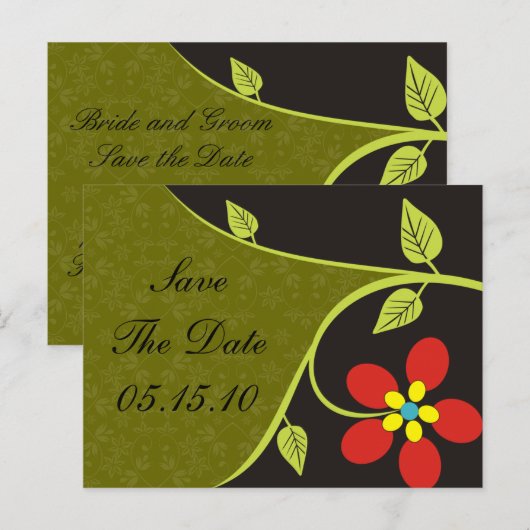 Bella Flora Save the Date Postkarten (Vorne/Hinten)