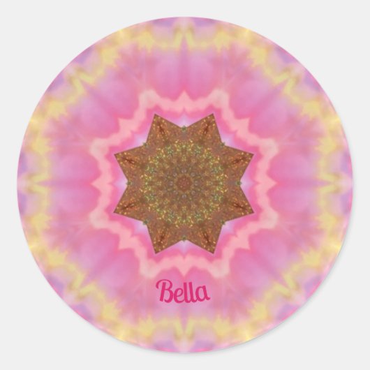 BELLA ~ Hübsch in rosa Aufkleber personalisiert (Vorderseite)
