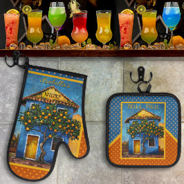 Bella Italia Mediterranean Citrus Tree Ofenhandschuh & Topflappen-Set