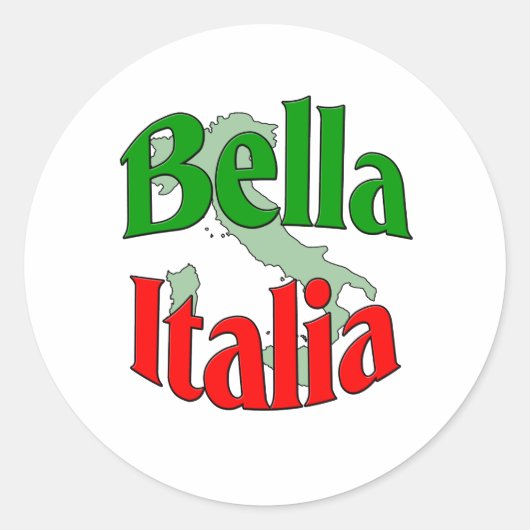 Bella Italia Runder Aufkleber (Vorderseite)