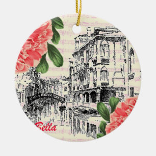 Bella Italien Pfingstrose Keramik Ornament