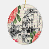 Bella Italien Pfingstrose Keramik Ornament (Links)