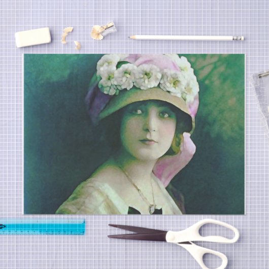 Bella, Jugendstil, digitale Malerei, schön, Dame Seidenpapier (Handwerk)