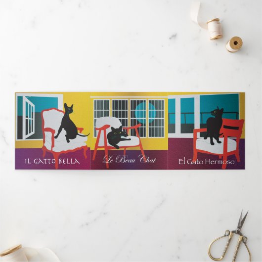 Bella-Kat 1-3-fach-Karte Dreifach Gefaltete Karte (Außenbereich)