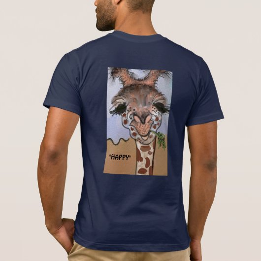 Bella Leinwand Herren T-Shirt Whimsical Giraffe Ma (Rückseite)