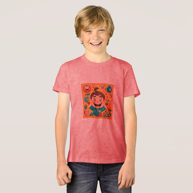 Bella+Leinwand Jugend-Tri-Mix-T - Shirt (Vorderseite voll)