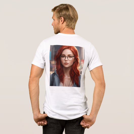 Bella+Leinwand Tri-mix T - Shirt, weiß, Erwachsene Tri-Blend Shirt (Rückseite voll)