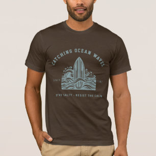 Bella Leinwand Vintag Surfboard & Wave T-Shirt
