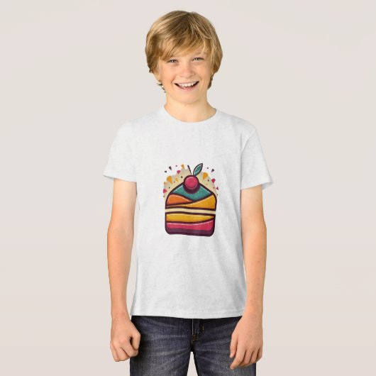 Bella+Leinwand Youth Tri-Blend Cake Design Tri-Blend Shirt (Vorderseite voll)