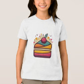Bella+Leinwand Youth Tri-Blend Cake Design Tri-Blend Shirt (Vorderseite)