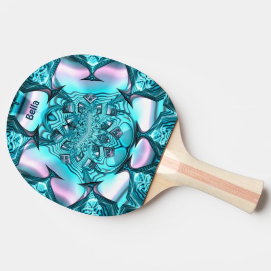 BELLA ~ MARSHMALLOWS ~ Pink Blue Fraktal ~ Tischtennis Schläger (Seitenansicht)