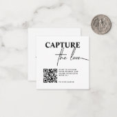 BELLA Modern Share the Liebe QR Code Table Cards Mitteilungskarte (Vorderseite/Rückseite Beispiel)