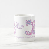 Bella Name bedeutet Herz-Blume-B-Monogramm-Tasse Kaffeetasse (Mittel)