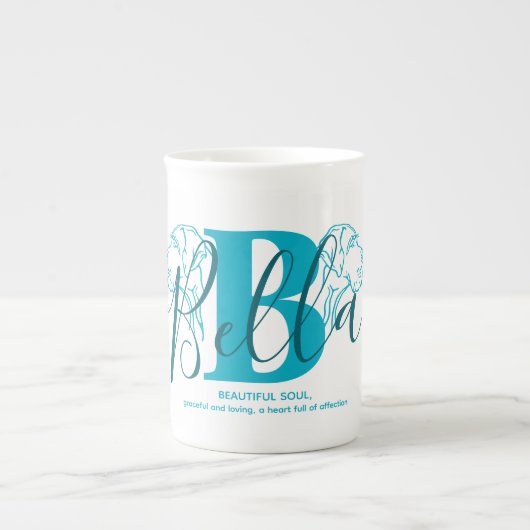 Bella Name Bedeutung Monogramm Porzellantasse (Vorderseite)