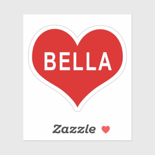 BELLA NAME Red Liebe Heart Vinyl Sticker (Blatt)