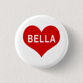 BELLA NAME Red Liebe Herztasten Button (Vorderseite)