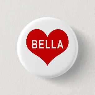 BELLA NAME Red Liebe Herztasten Button