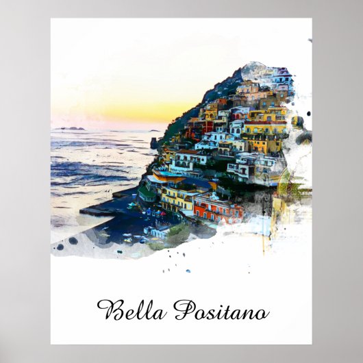 *~* Bella Positano Italienische AP12 Italien Amalf Poster (Vorne)