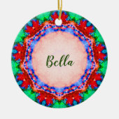 BELLA ~ Weihnachtsgeschirr Fraktal Personalisiert Keramik Ornament (Vorne)