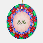 BELLA ~ Weihnachtsgeschirr Fraktal Personalisiert Keramik Ornament (Links)