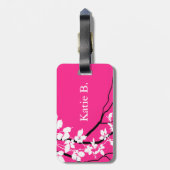 Bella wirbelnde Fuchsie der Rebe-Kirschblüte | Gepäckanhänger (Rückseite vertikal)