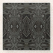 Belladonna Abstract Black and Gray Fluid Art Glasuntersetzer (Vorderseite)