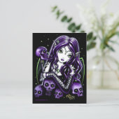 Belladonna Lila Skulpturen Fee Postkarte (Stehend Vorderseite)