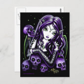 Belladonna Lila Skulpturen Fee Postkarte (Vorne/Hinten)