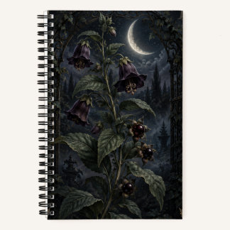 Belladonna-Mondgarten-Gotisches-Botanik-Notizbuch Notizblock