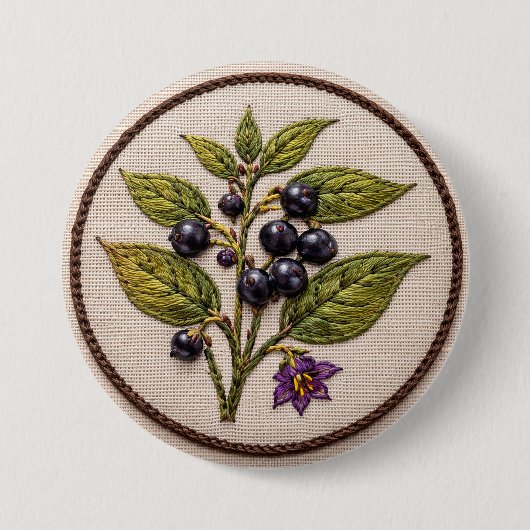 Belladonna Stickerei großes Abzeichen Button (Vorderseite)