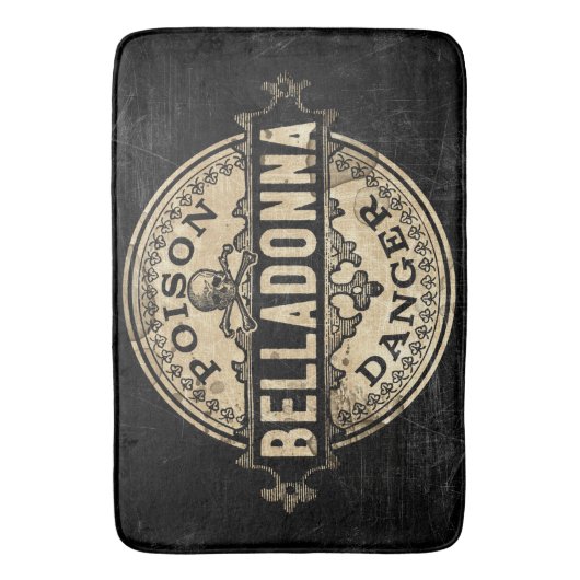 Belladonna Vintages Giftetikett Badematte (Vorderseite Vertikal)