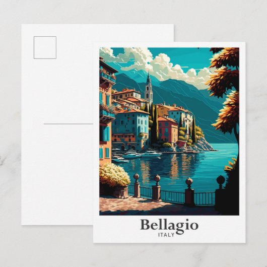 Bellagio Italien Kunst, Dichtung und Musik Postkarte (Vorne/Hinten)