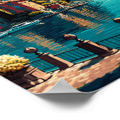 Bellagio Italien Vintage Reise Illustration Poster (Ecke)