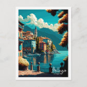 Bellagio Italien Vintage Reise Illustration Postkarte (Vorderseite)