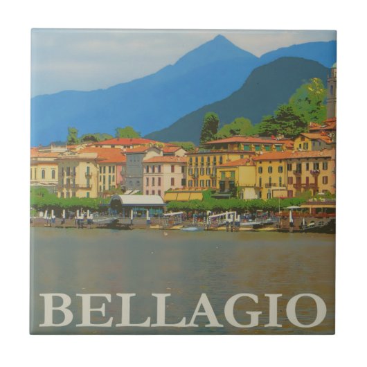 Bellagio Italy Poster Keramik Tile Fliese (Vorderseite)