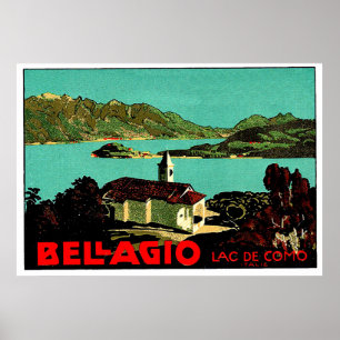 Bellagio-Landschaft, Comer See, Lombardei, Italien Poster