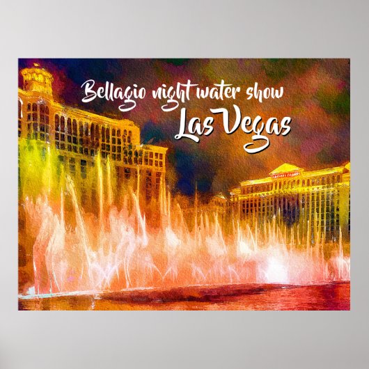 Bellagio Night Water Show Las Vegas Poster (Vorne)