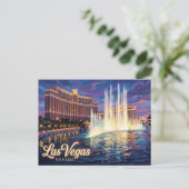 Bellagio Springbrunnen USA Postkarte (Stehend Vorderseite)