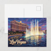 Bellagio Springbrunnen USA Postkarte (Vorne/Hinten)