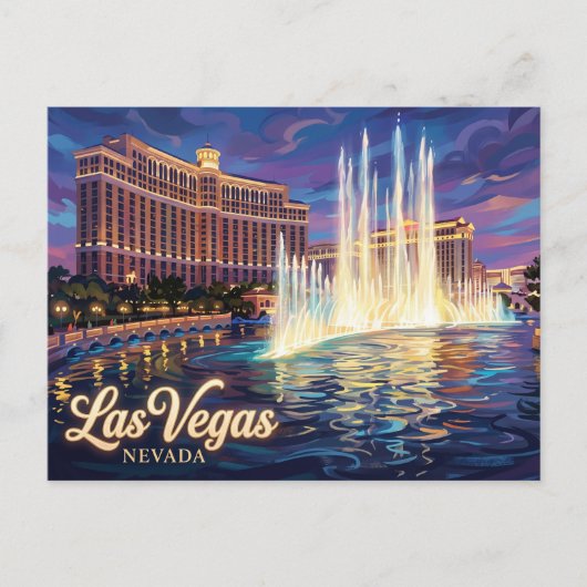 Bellagio Springbrunnen USA Postkarte (Vorderseite)