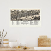 Bellaire, OH Panorama Karte - 1882 Poster (Küche)