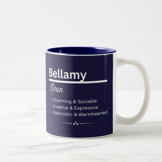 Bellamy Personalized Name Coffee Mug Zweifarbige Tasse (Rechts)