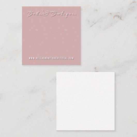 Bellas-Boutique-Ohrringe-Grafikkarte Quadratische Visitenkarte (Vorne/Hinten)
